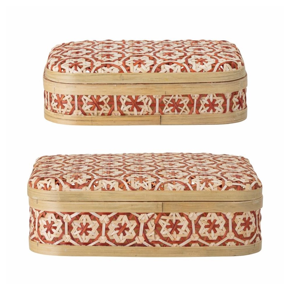 Boîtes en bambou tressé