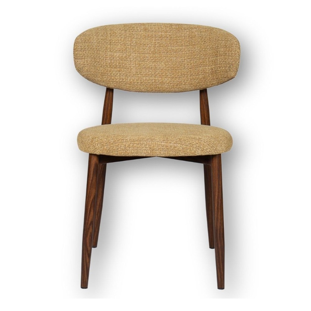 Chaise Georgia moutarde pied noyer
