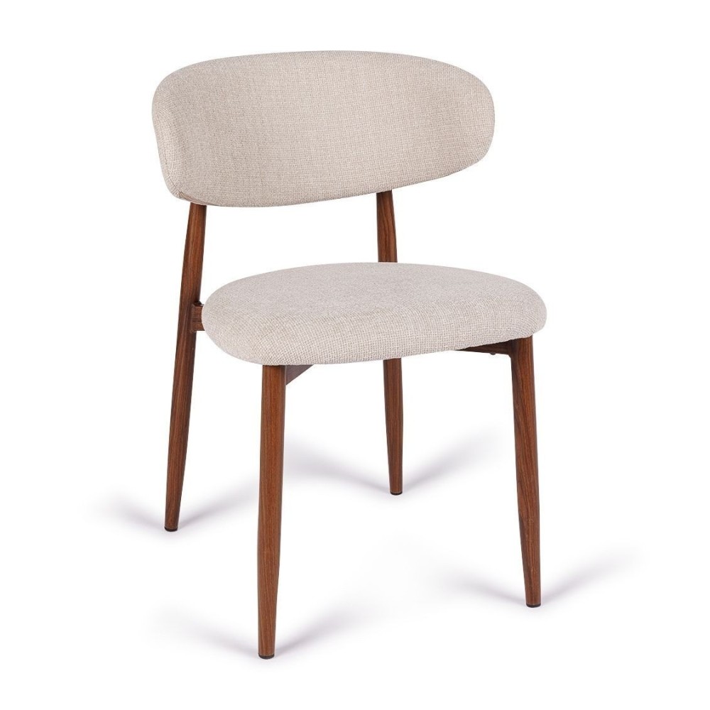 Chaise Georgia beige pied noyer