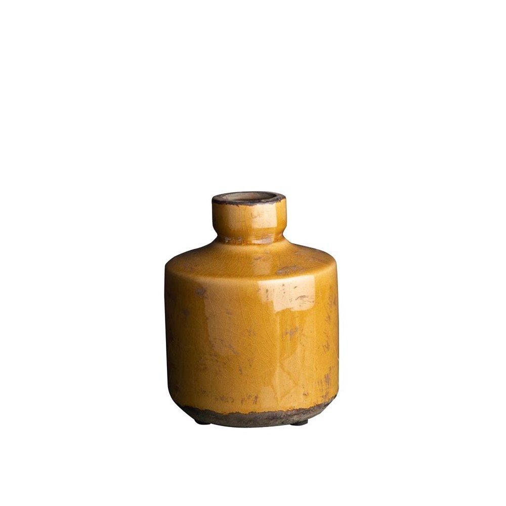 Vase bouteille moutarde