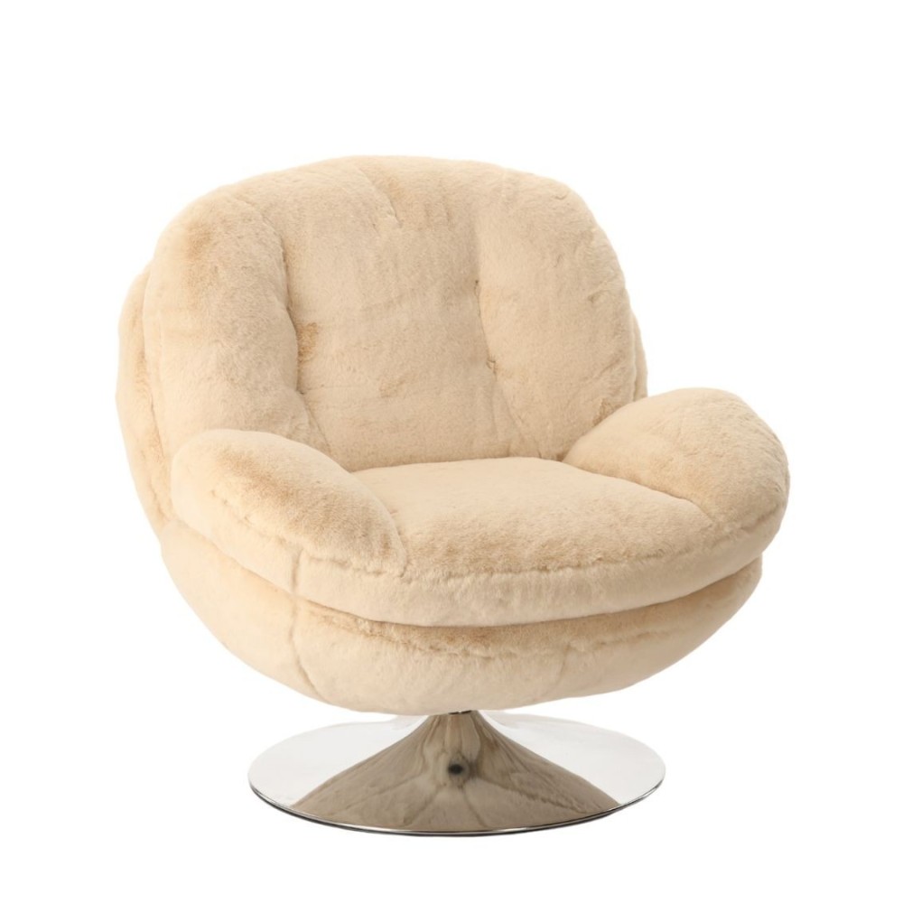 Fauteuil Memento fourrure Blanc