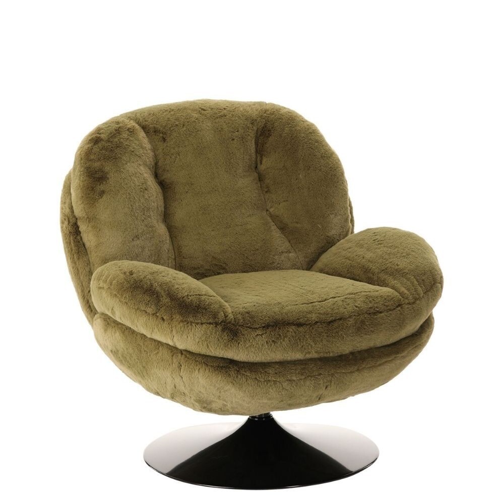 Fauteuil Memento fourrure kaki