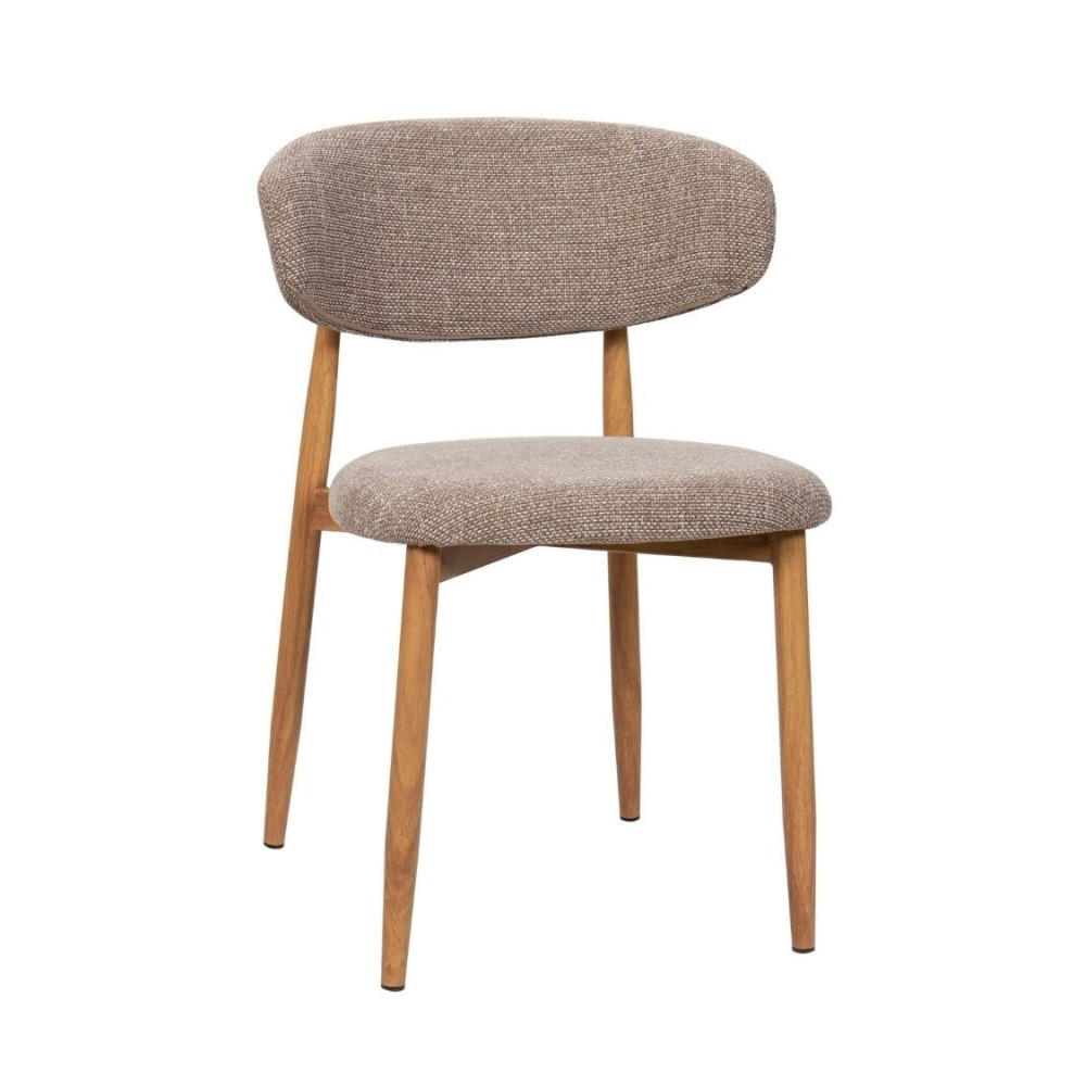 Chaise Georgia taupe pied naturel