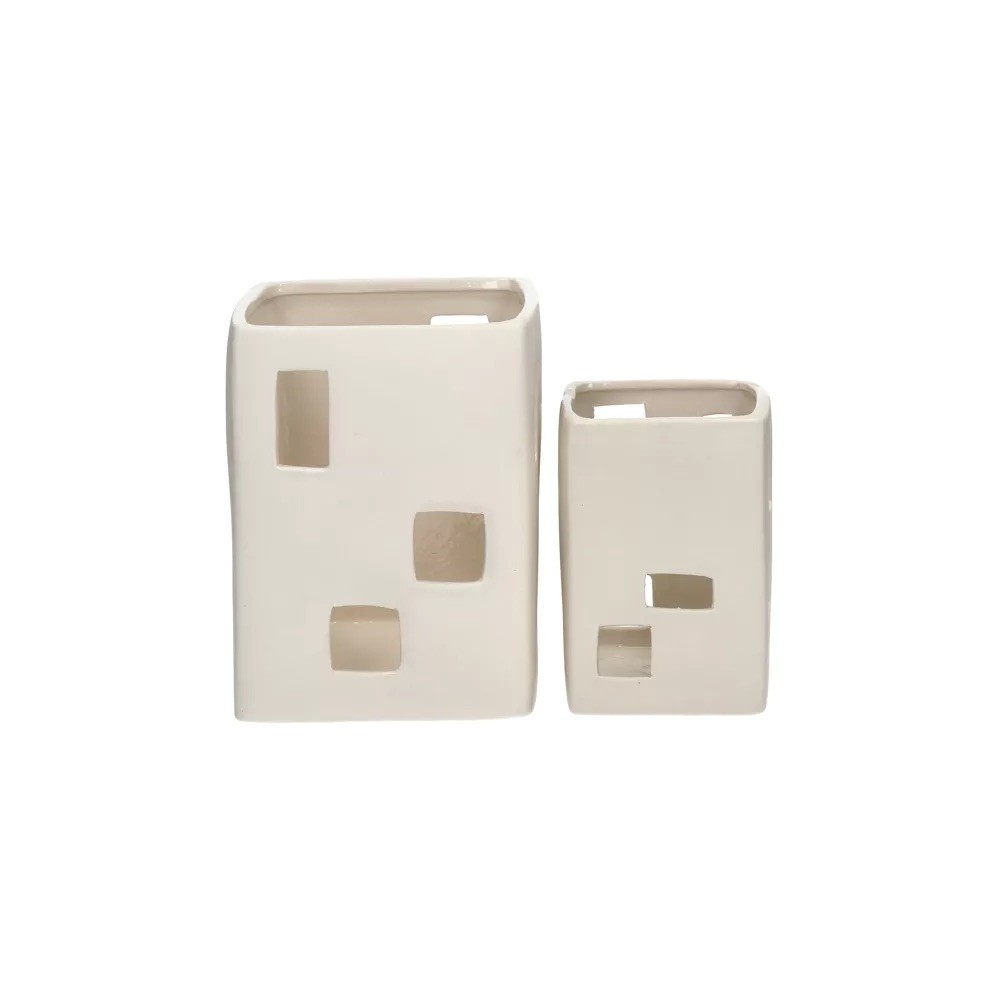 Set/2 photophores Wayang en porcelaine