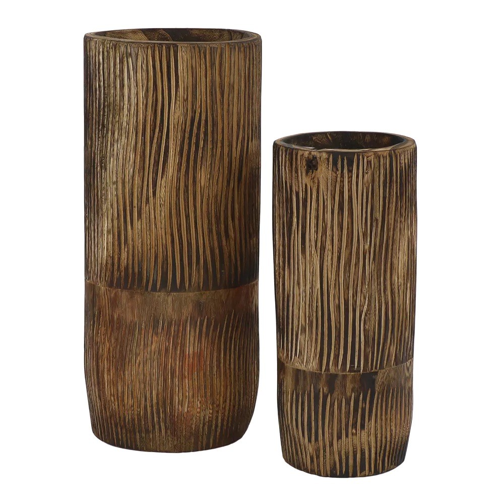 Vase en bois de paulownia - Taille S
